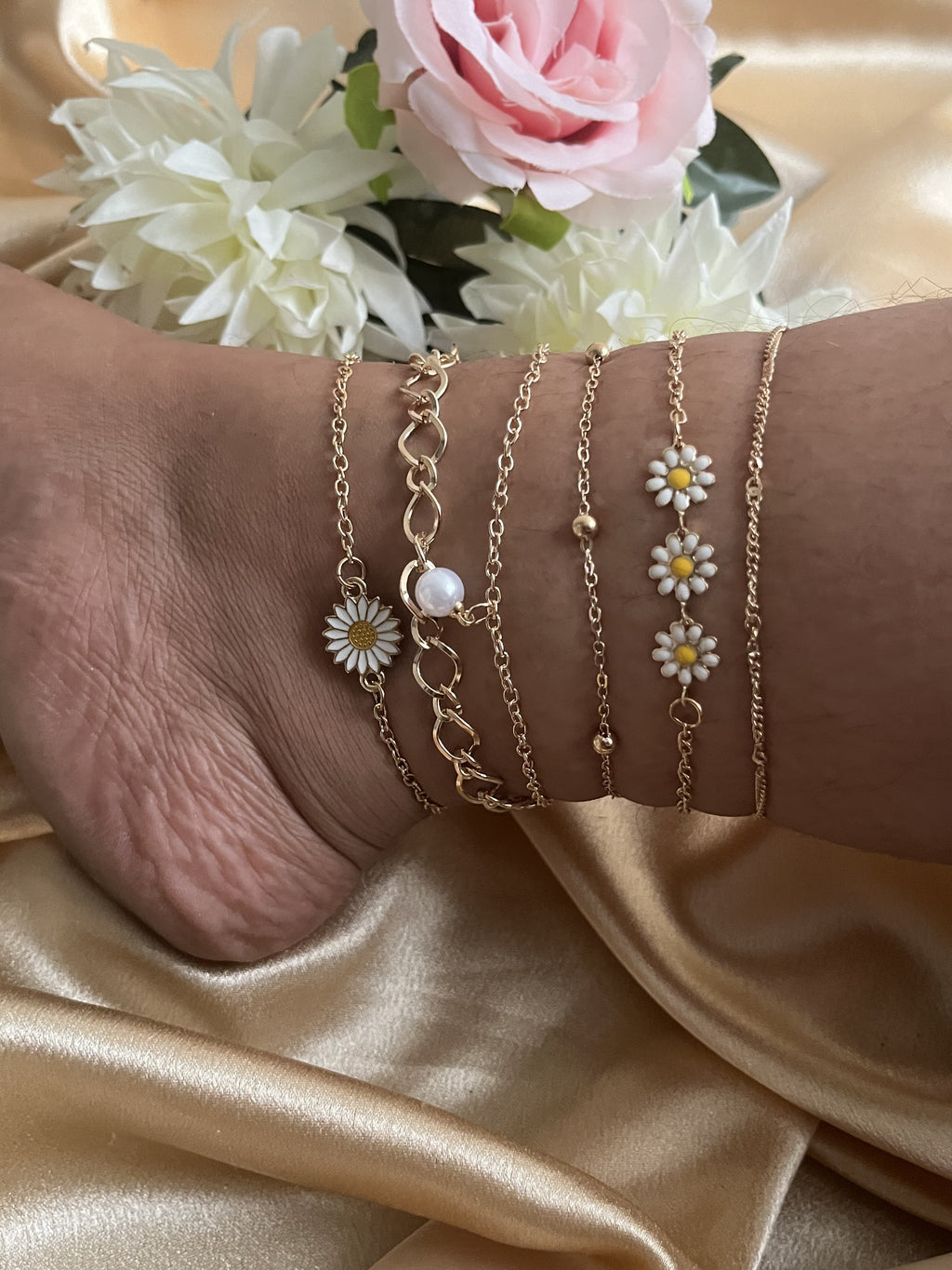 Sunflower Set Anklet