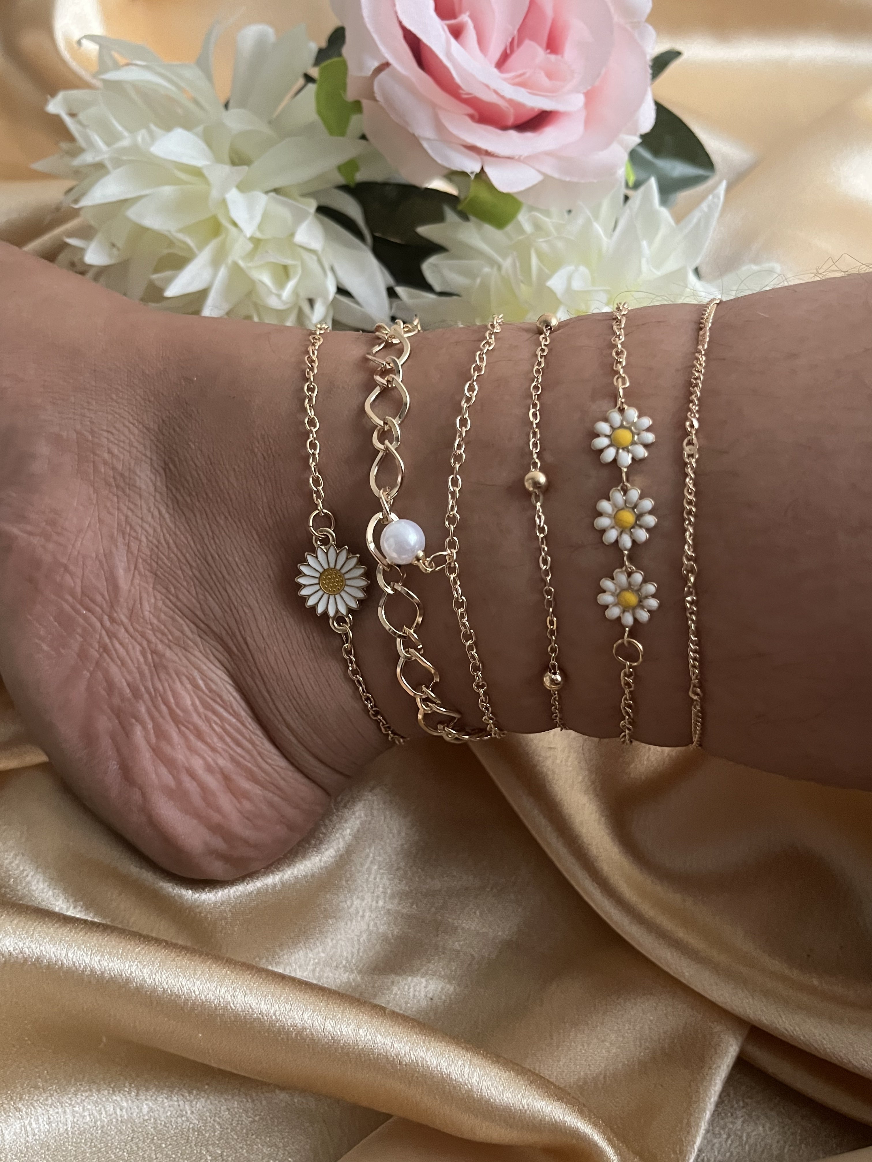 Sunflower Set Anklet