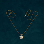 Double Flower Pendent Necklace Anti Tarnish