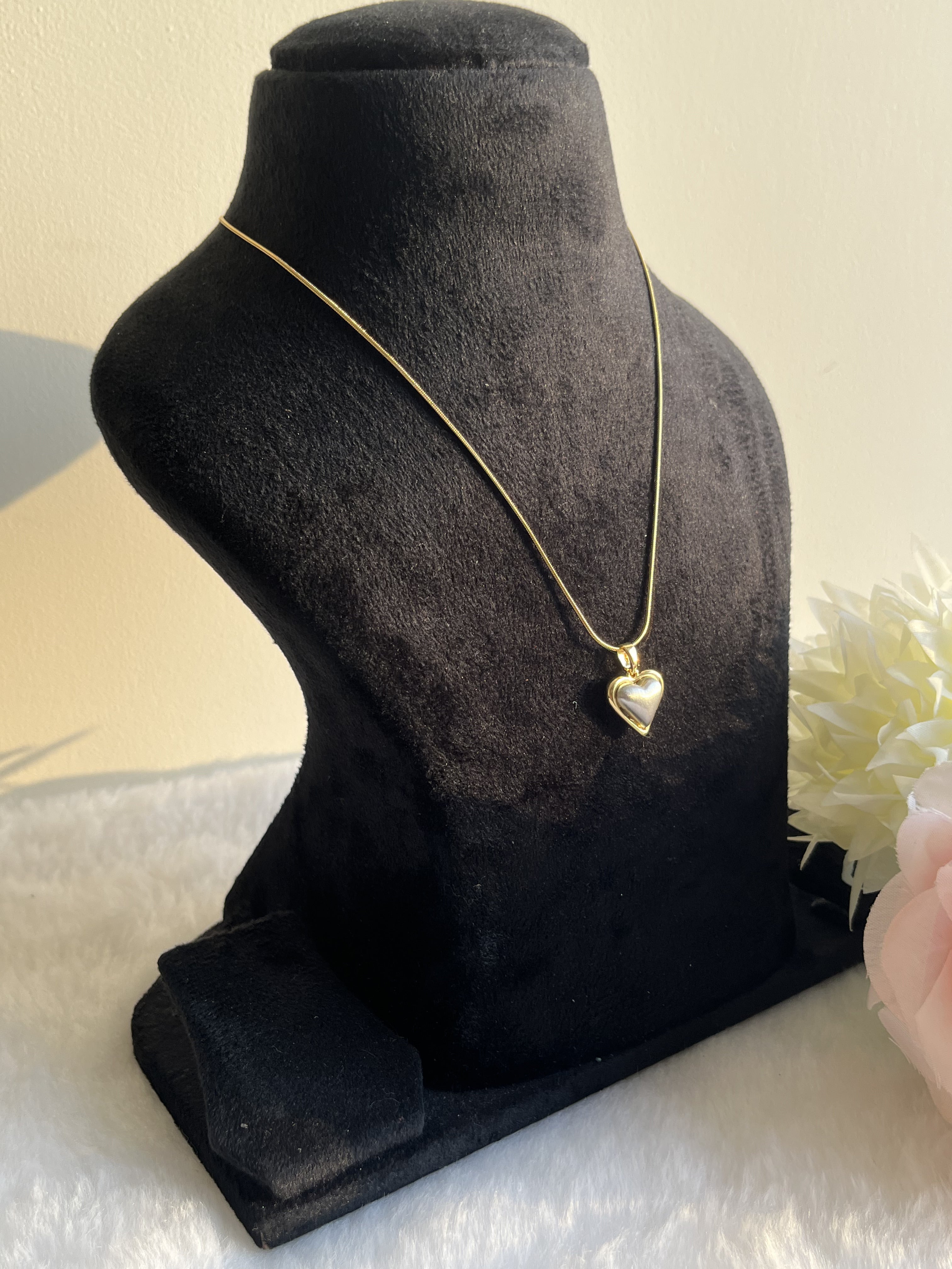 Silver Heart Pendent Necklace Anti Tarnish