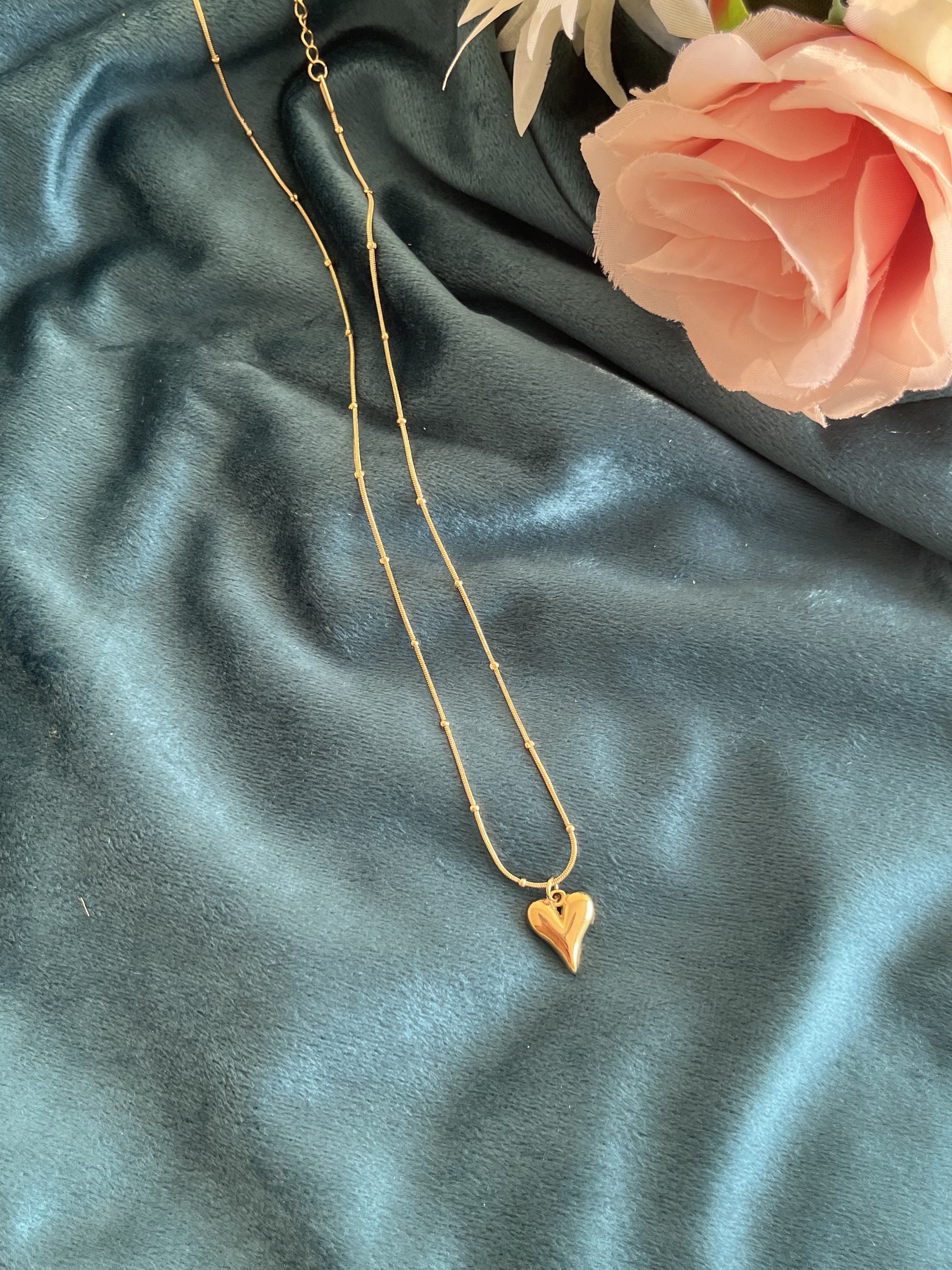 Heavy Heart Pendent Necklace Anti Tarnish