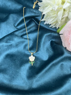 3D Flower Pendent Necklace Anti Tarnish