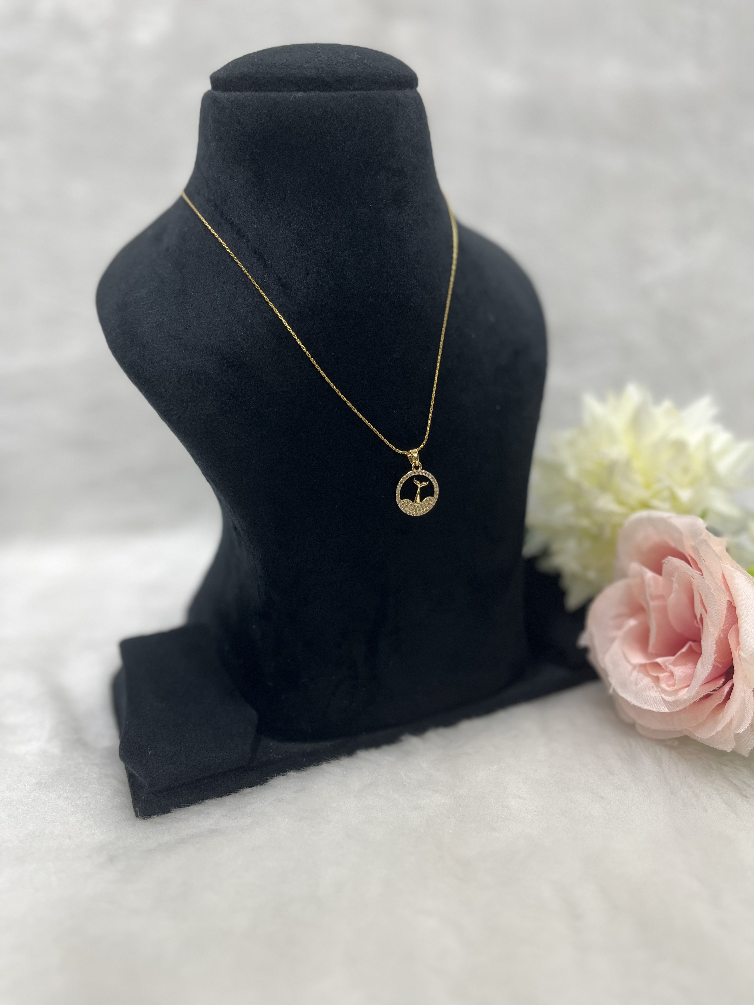 Fish Ring Pendent Necklace Anti Tarnish
