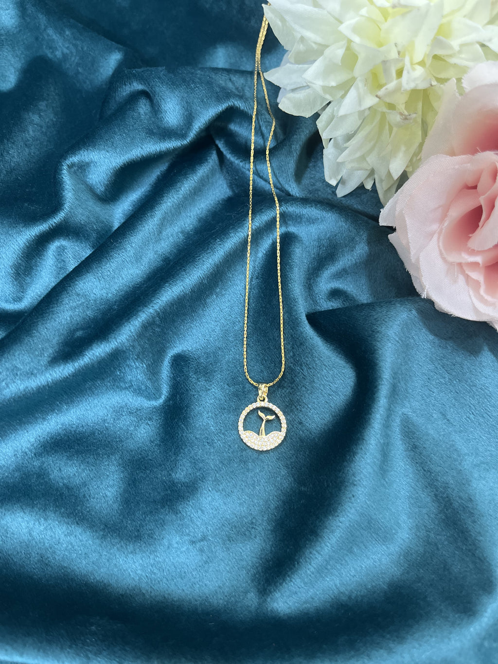 Fish Ring Pendent Necklace Anti Tarnish