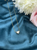 Mini WhiteHeart Pendent Necklace AntiTarnish
