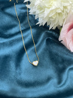 Mini WhiteHeart Pendent Necklace AntiTarnish