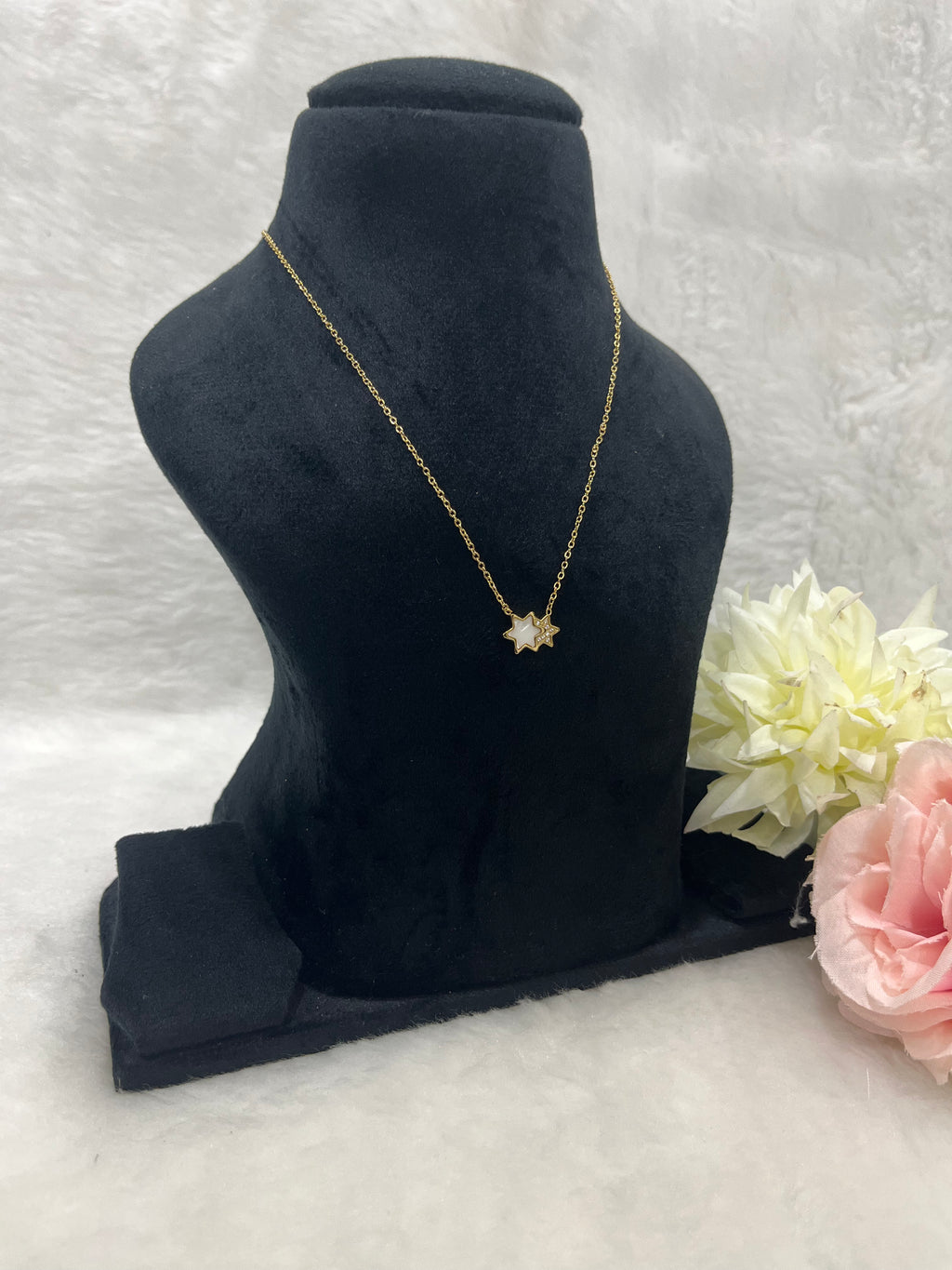 Double Star Pendent Necklace Anti Tarnish