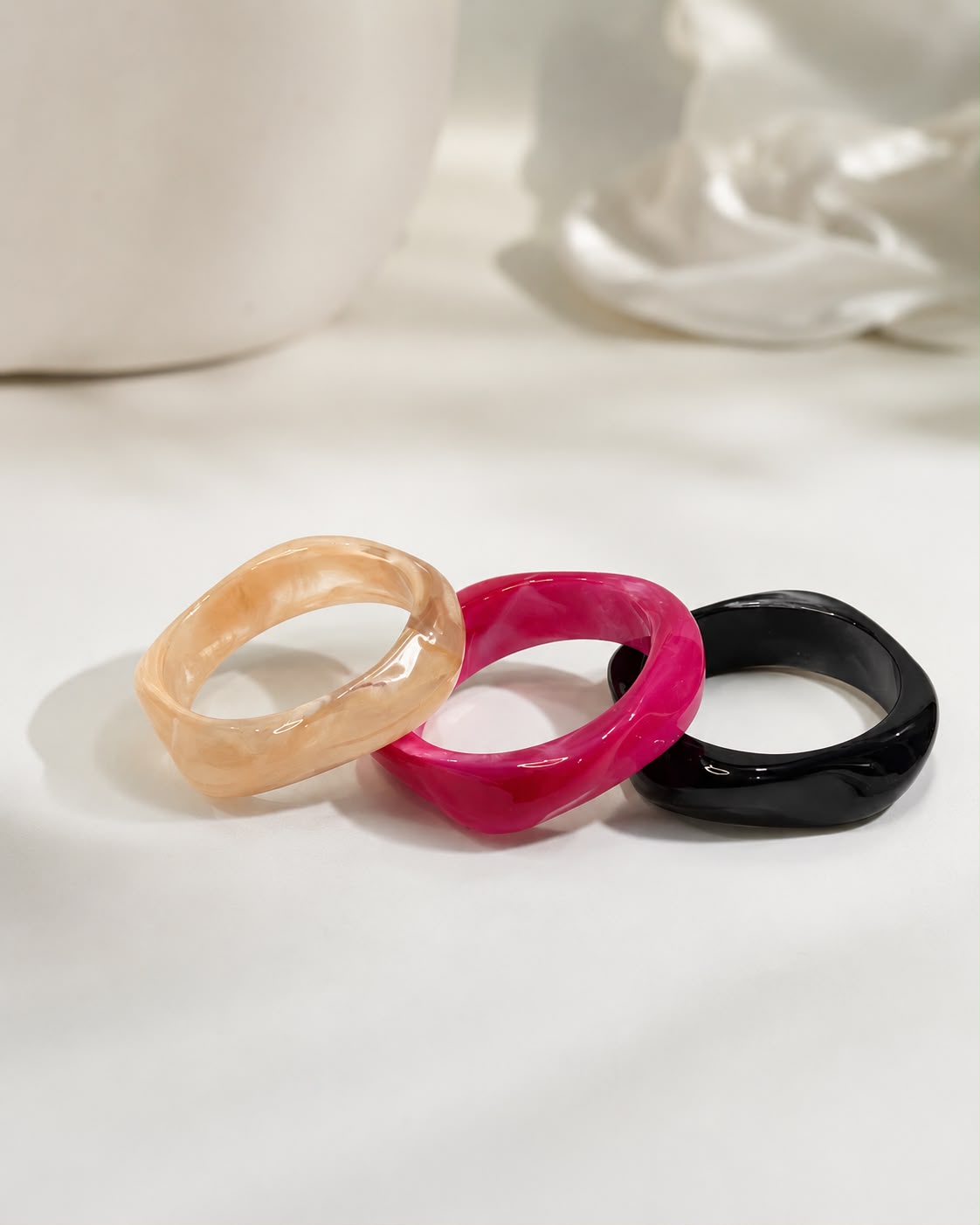 Trendy Acrylic Bangle Stack for Women [Set Of 3]