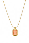 Peach Stone Pendant Necklace