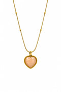 Peach Heart Pendant Necklace