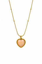 Peach Heart Pendant Necklace