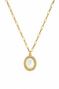 Pearl Oval Pendant Necklace