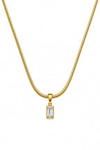 Crystal Rectangle Pendant Necklace