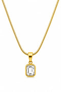 Rectangular Crystal Pendant Necklace
