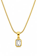 Rectangular Crystal Pendant Necklace