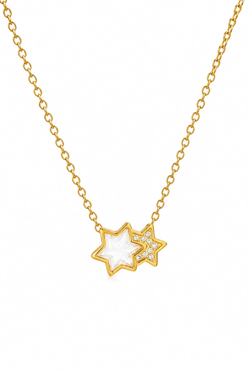 Double Star Pendant Necklace