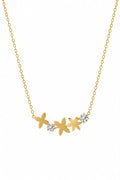 Floral Butterfly Necklace with Crystal Accents