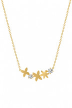 Floral Butterfly Necklace with Crystal Accents