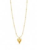 Heart Pendant Necklace with Beaded Chain