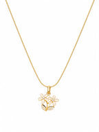 White Floral Pendant Necklace