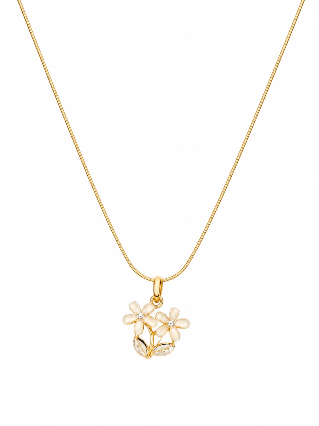 White Floral Pendant Necklace