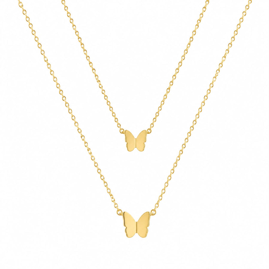 Double Butterfly Layered Necklace