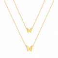 Double Butterfly Layered Necklace