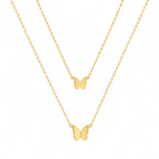 Double Butterfly Layered Necklace