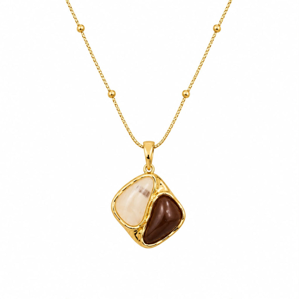 Dual Stone Pendant Necklace