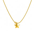 Star Pendant Necklace with Beaded Chain