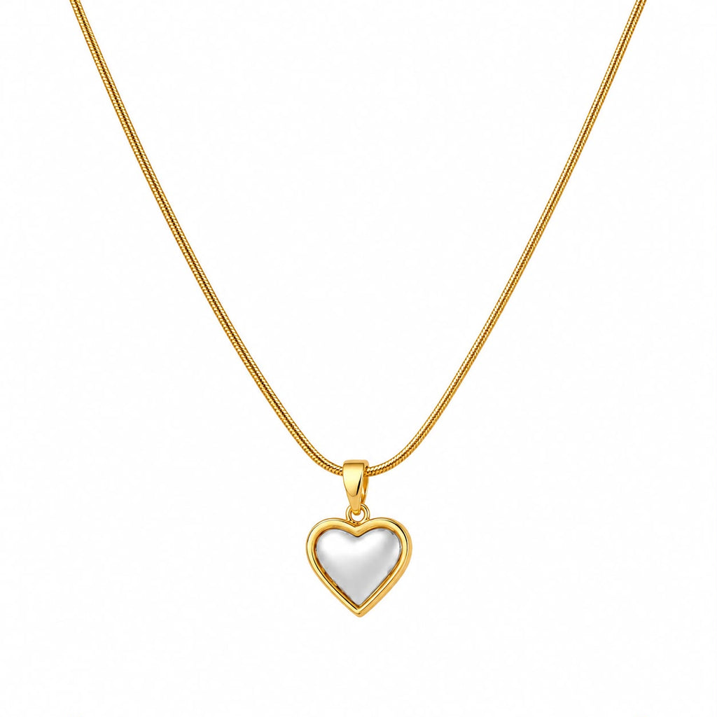 Silver Heart Pendant Necklace | Anti Tarnish Gold Necklace for Women