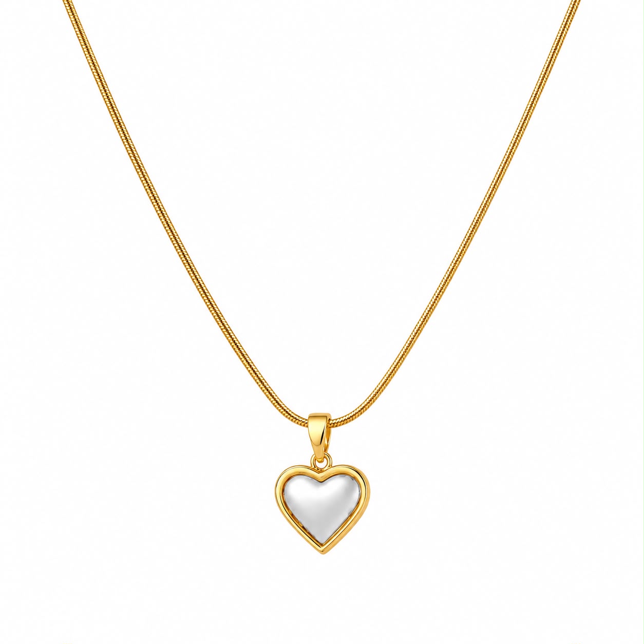 Silver Heart Pendant Necklace | Anti Tarnish Gold Necklace for Women