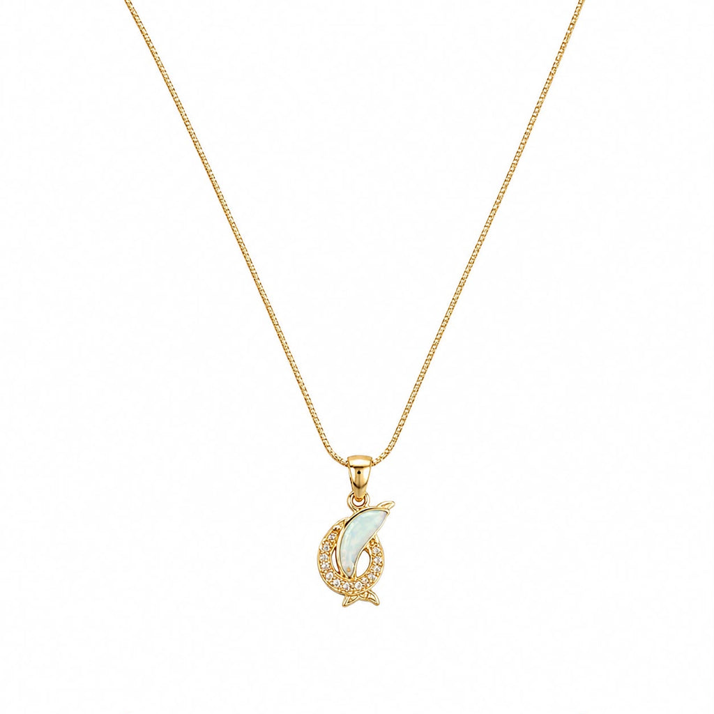 Dolphin Pendant Necklace | Anti Tarnish Gold Necklace for Women