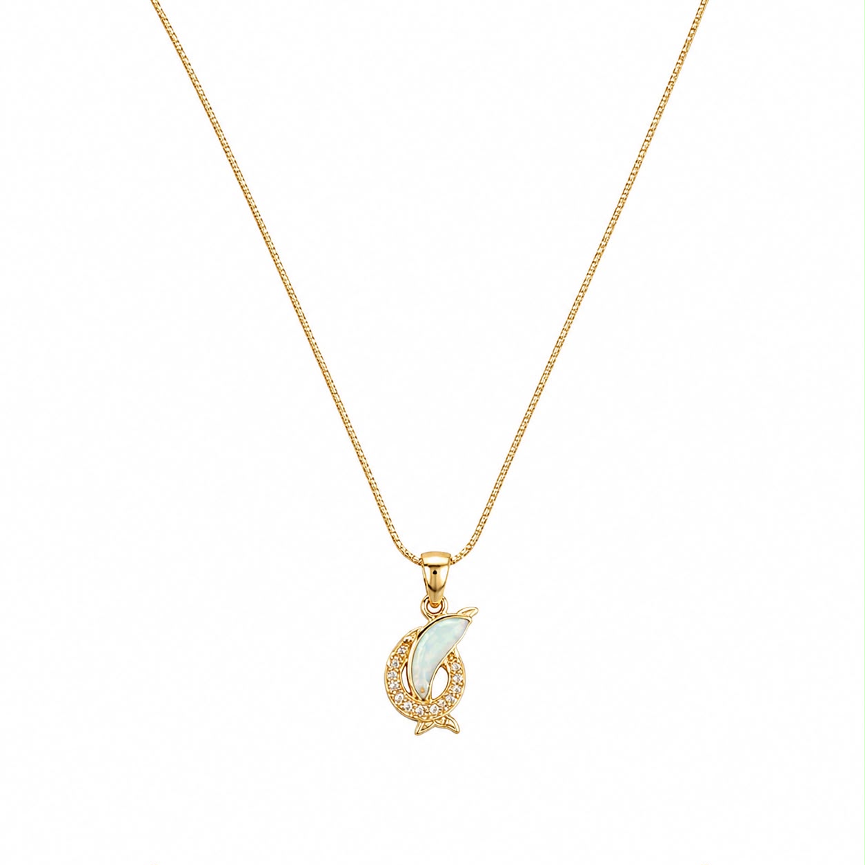 Dolphin Pendant Necklace | Anti Tarnish Gold Necklace for Women