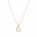 White Pearl Pendant Necklace with Beaded Chain