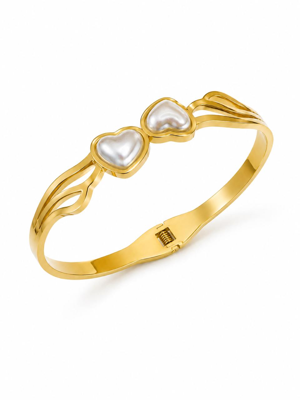 Heart Pearl Kada Anti Tarnish