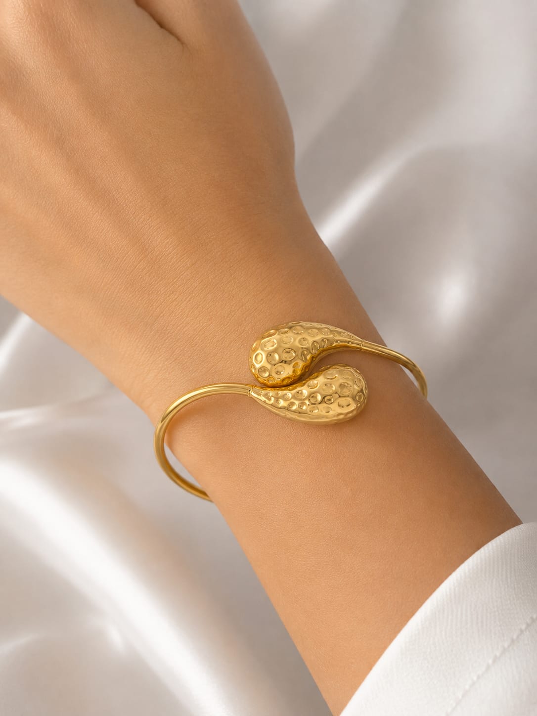 Gold-Tone Textured Cuff Kada