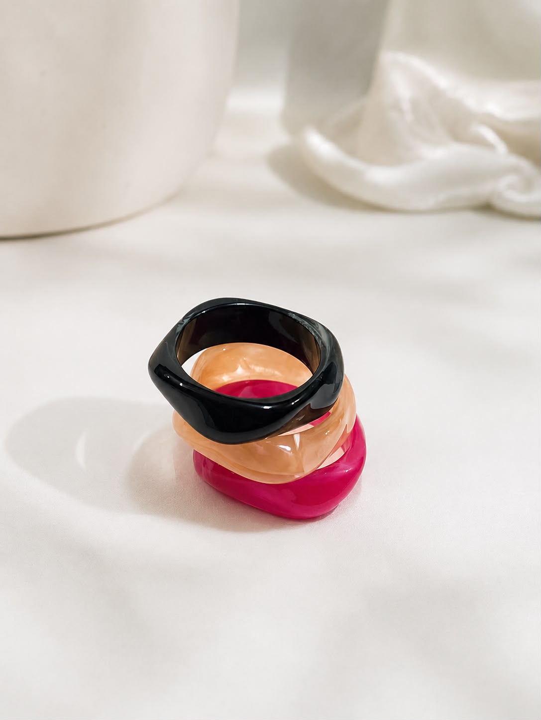 Trendy Acrylic Bangle Stack for Women [Set Of 3]