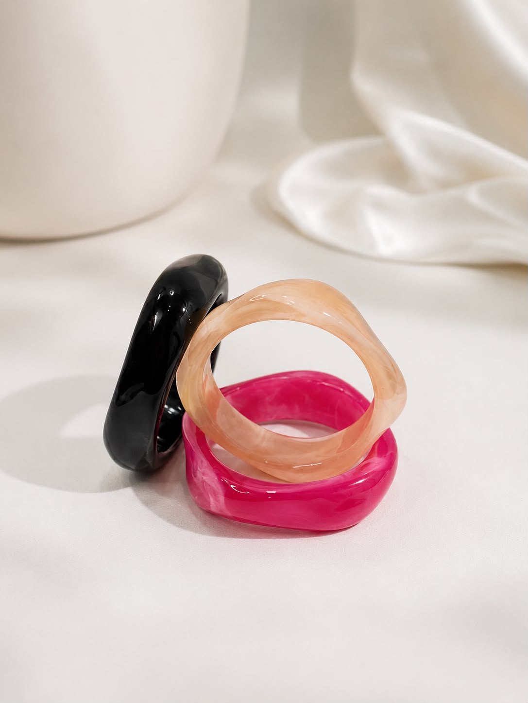 Trendy Acrylic Bangle Stack for Women [Set Of 3]