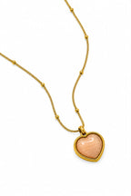 Peach Heart Pendant Necklace