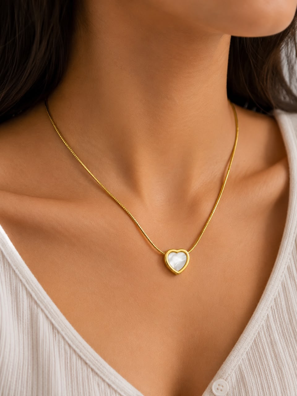 Heart Pearl Pendant Necklace