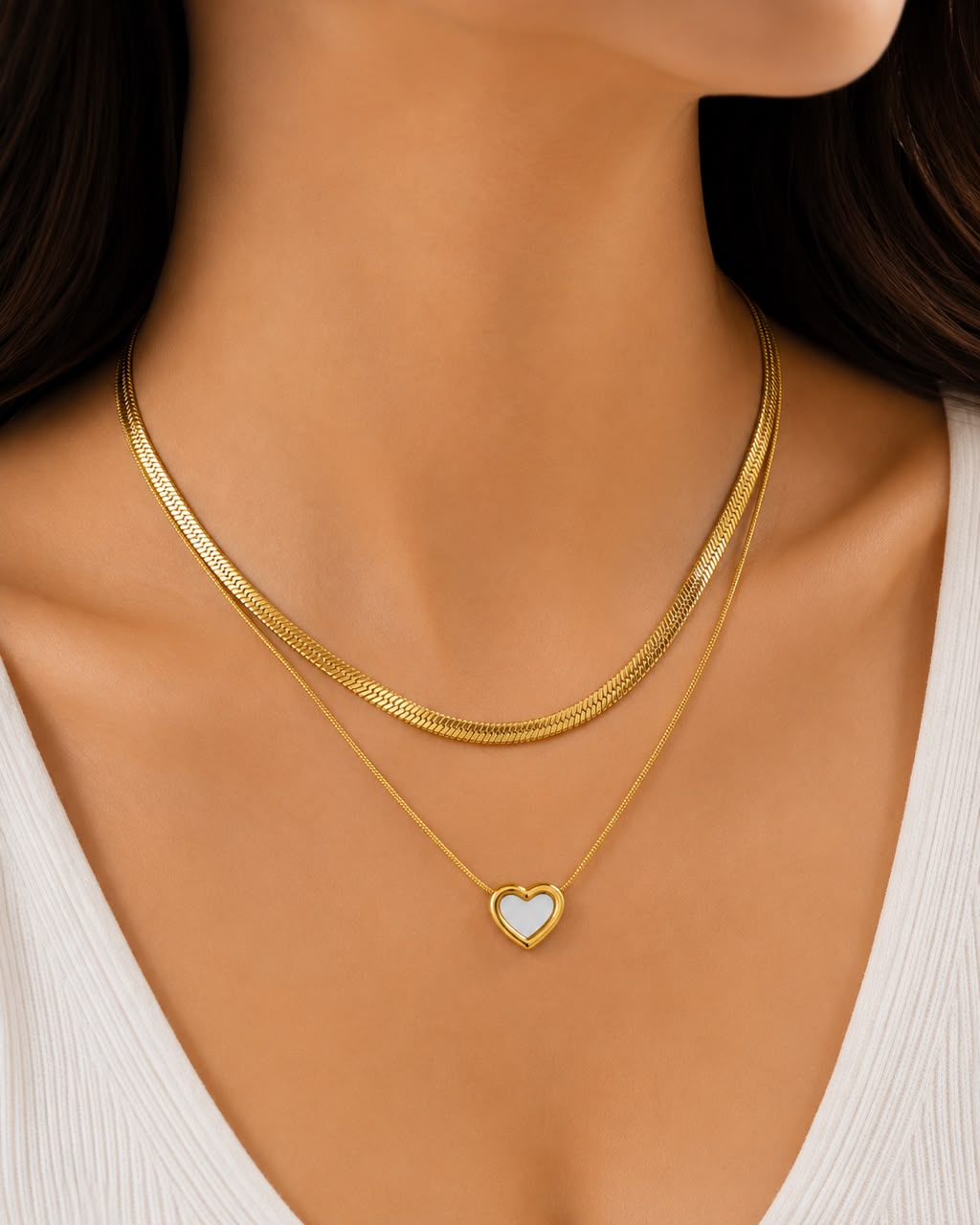 Double Layer Heart Necklace