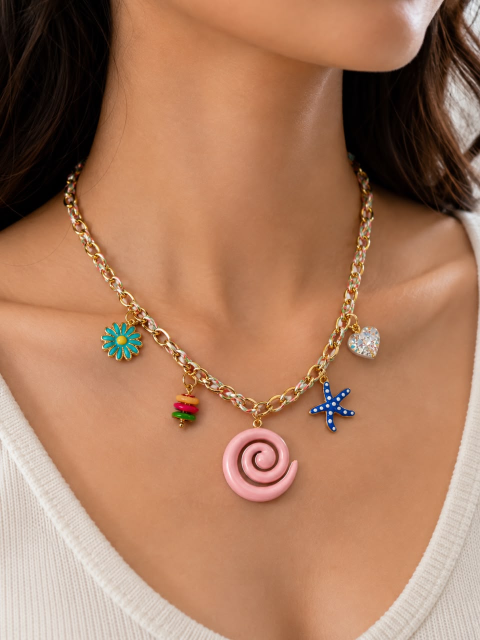 Colorful Charm Pendant Necklace
