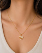 White Floral Pendant Necklace