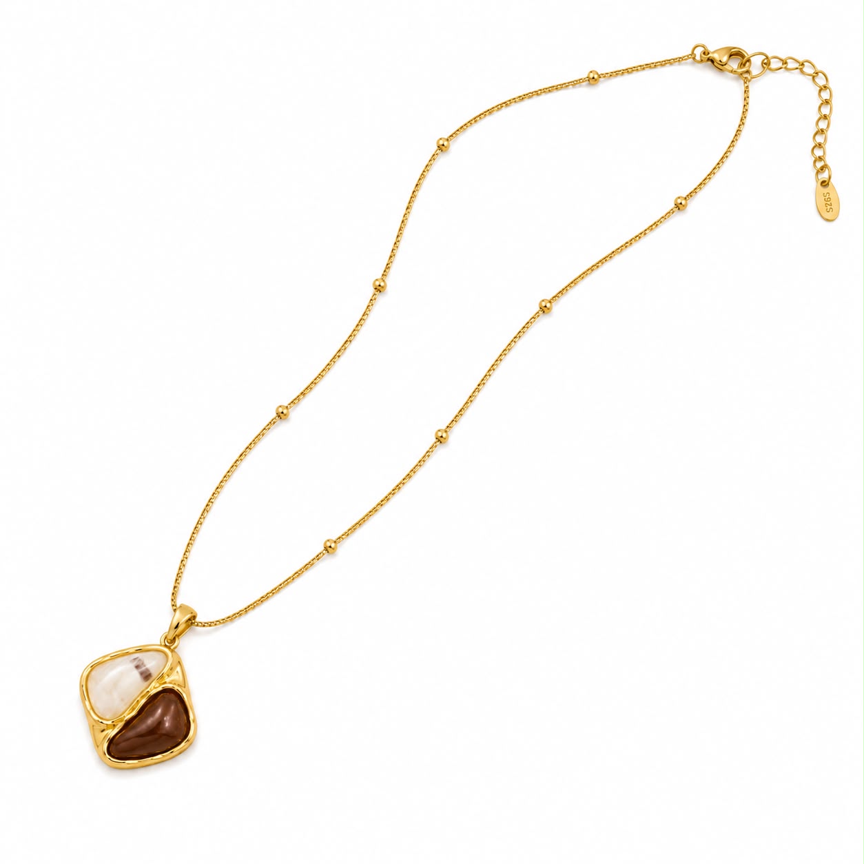 Dual Stone Pendant Necklace