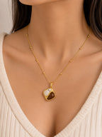 Dual Stone Pendant Necklace