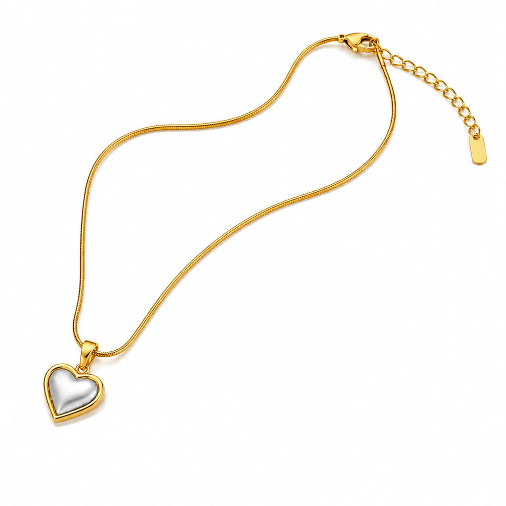 Silver Heart Pendant Necklace | Anti Tarnish Gold Necklace for Women