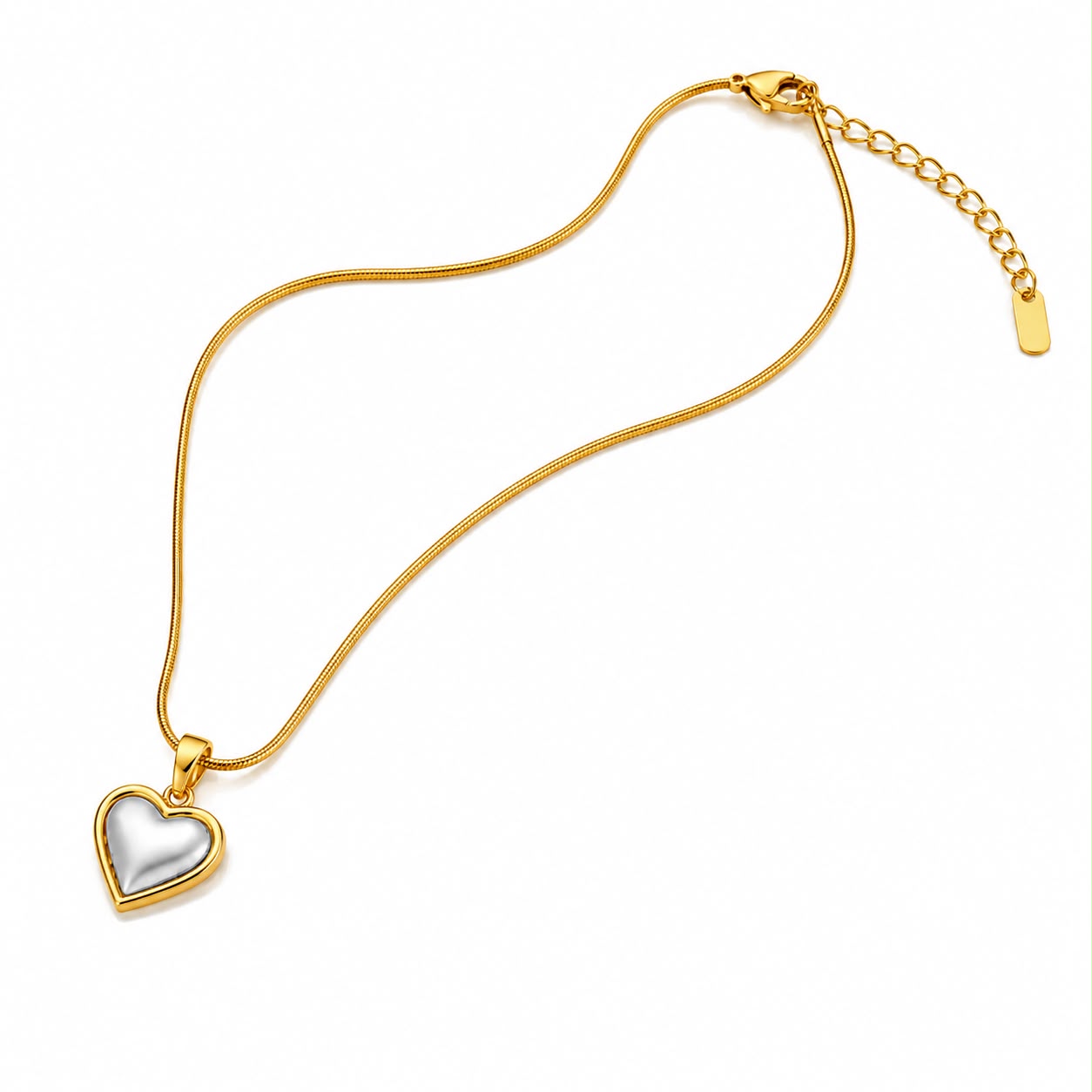 Silver Heart Pendant Necklace | Anti Tarnish Gold Necklace for Women