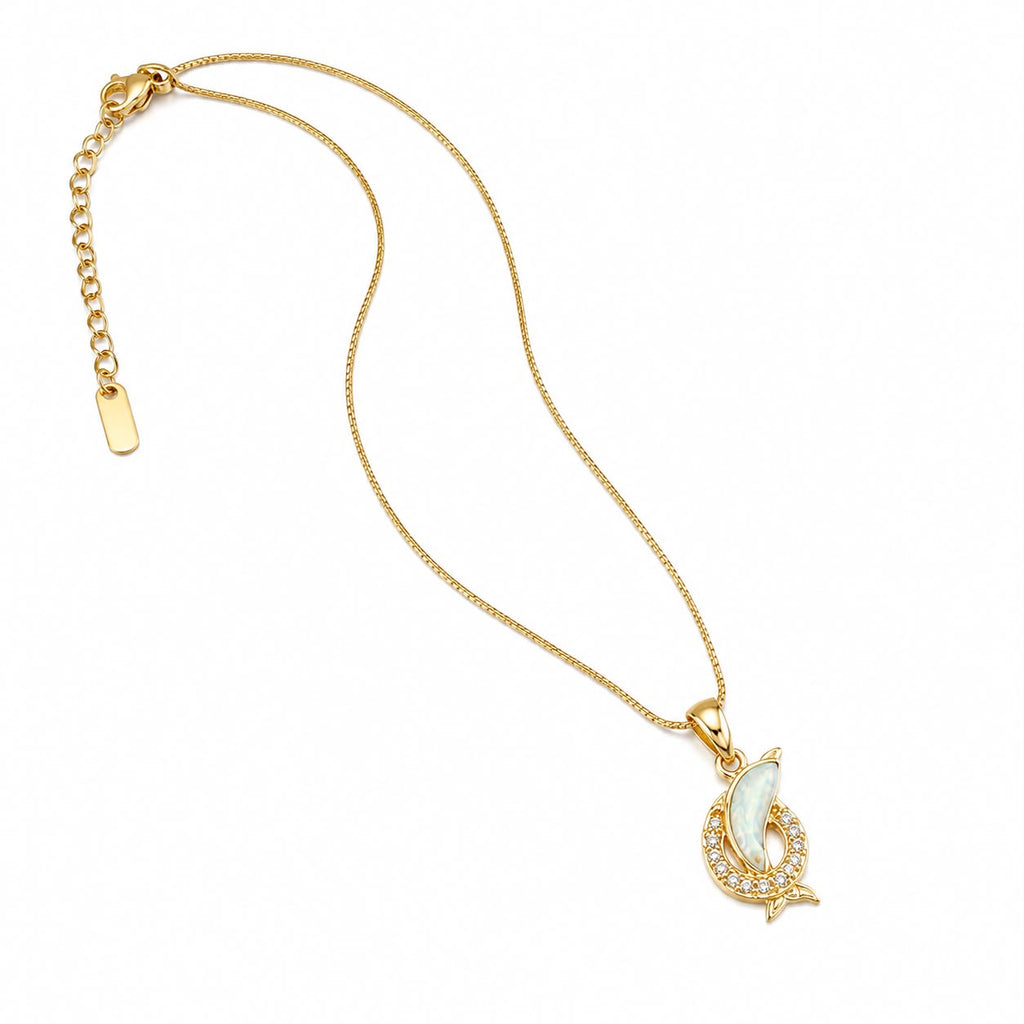 Dolphin Pendant Necklace | Anti Tarnish Gold Necklace for Women