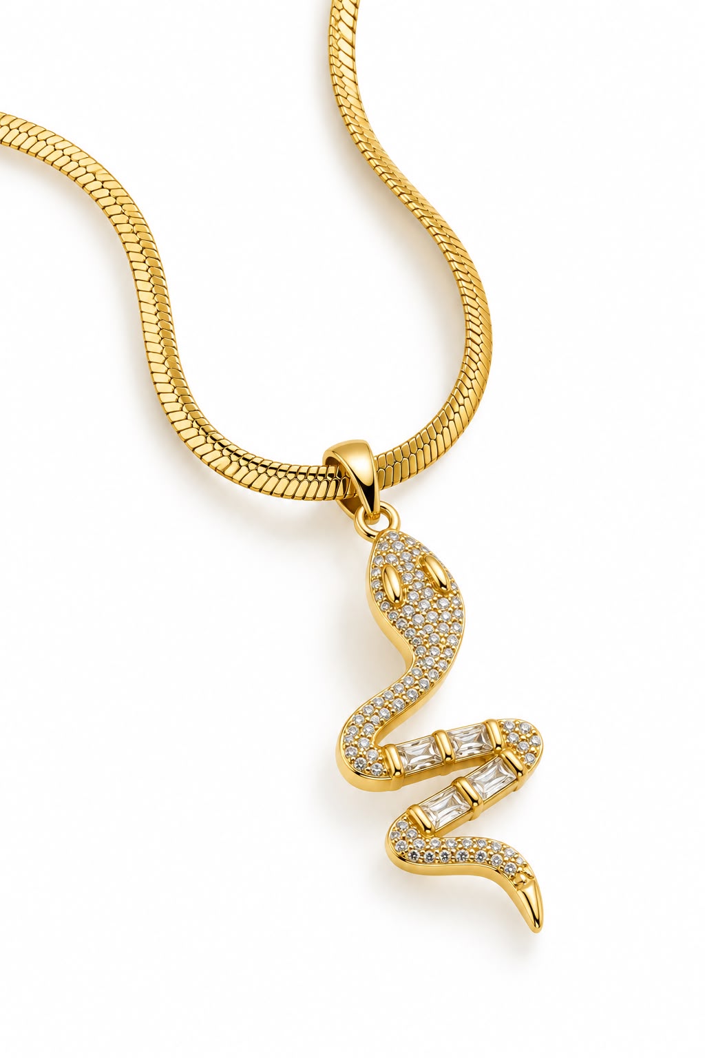 Snake Pendant Necklace – Anti Tarnish Gold Plated Necklace for Women
